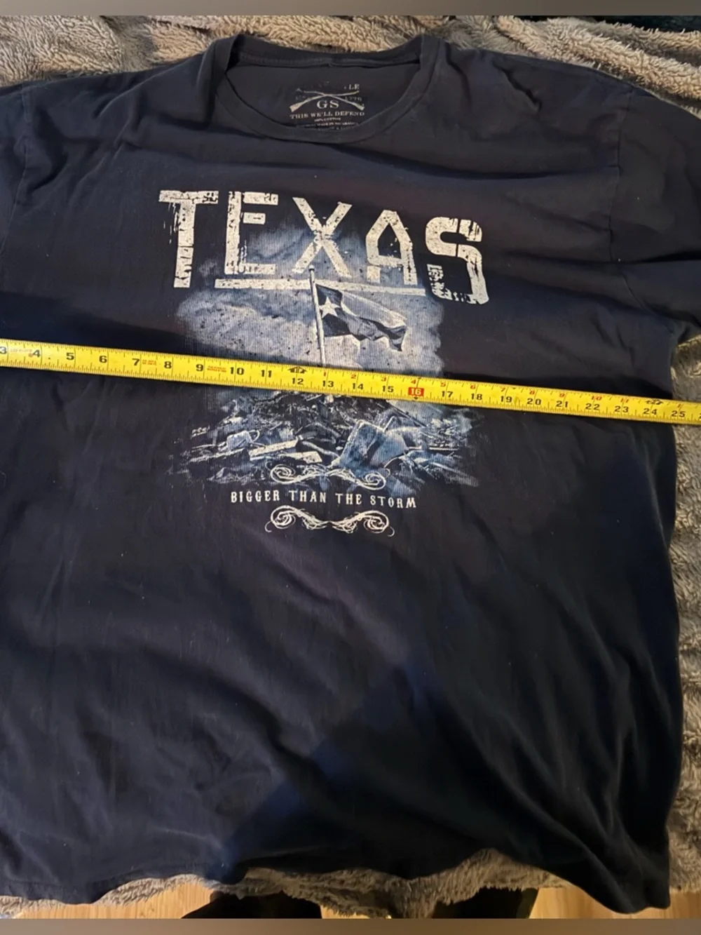 Grunt Style Mens XL Texas Flag Bigger Than The Storm T Shirt - Picture 4 of 7